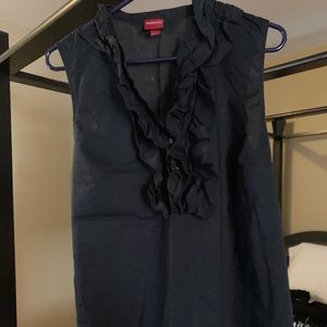 Black sleeveless blouse